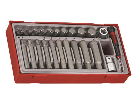 TengTools - Nasadki trzpieniowe z grotami sześciokątnych, w zestawie. Z chwytem □½". TTHEX3 - TTHEX23