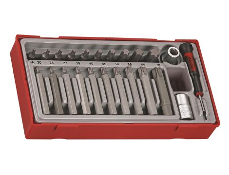 TengTools - Nasadki trzpieniowe z grotami TX, w zestawie. Z chwytem □½". TTTX23 - TTTX23