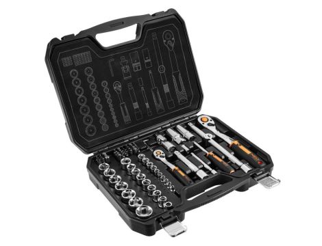 Neo Tools - Klucze nasadowe 1/2", 1/4", zestaw 73 szt., CrV - 10-054