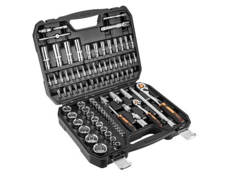 Neo Tools - Klucze nasadowe 1/4", 1/2", zestaw 86 szt., CrV - 10-060