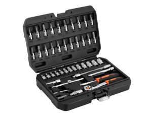 Neo Tools - Klucze nasadowe, 1/4”, CrV, zestaw 46 szt. - 10-004