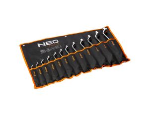 Neo Tools - Klucze oczkowe odgięte 6-32 mm, zestaw 12 szt. - 09-952