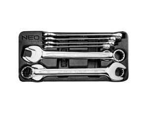 Neo Tools - Klucze płasko-oczkowe 20-32 mm, zestaw 8 szt., wkładka - 84-235