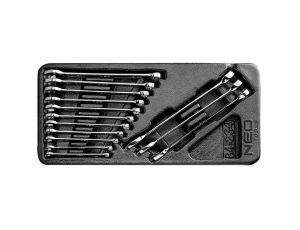 Neo Tools - Klucze płasko-oczkowe 6-19 mm, zestaw 14 szt., wkładka - 84-234