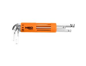 Neo Tools - Klucze sześciokątne, długie, kuliste 2-10 mm, zestaw 8 szt. - 09-523