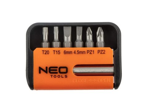 Neo Tools - Końcówki wkrętakowe z uchwytem, zestaw 7 szt. - 06-101