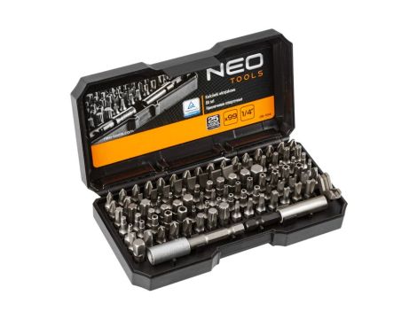 Neo Tools - Końcówki wkrętakowe z uchwytem, zestaw 99 szt. - 06-104