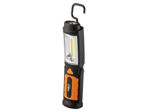 Neo Tools - Lampa warsztatowa bateryjna 300 lm COB 2 w 1 + baterie 3xAA - 99-042