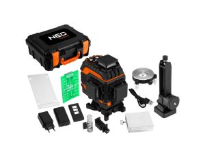 Neo Tools - Laser 3D, 12 linii, zielony, walizka, tarcza celownicza, magnetyczny uchwyt, ładowarka - 75-140