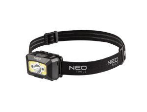 Neo Tools - Latarka czołowa akumulatorowa USB 250 lm COB LED + czujnik ruchu - 99-073