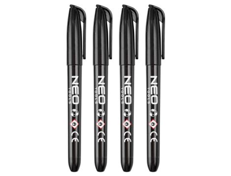 Neo Tools - Marker budowlany, czarny, permanentny, wodoodporny, olejowy, 4 szt. - 13-856 op=6 szt
