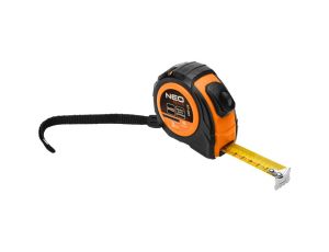 Neo Tools - Miara zwijana stalowa 3 m x 16 mm, auto blokada, dwa przyciski stop - 67-221