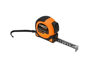Neo Tools - Miara zwijana stalowa Super Black 3 m x 16 mm, auto blokada, dwa przyciski stop, magnes - 67-241