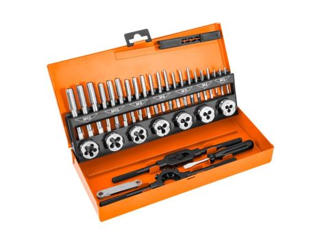 Neo Tools - Narzynki i gwintowniki M3-M12, zestaw 32 szt. HSS w walizce - 12-915