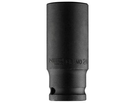 Neo Tools - Nasadka udarowa 1/2" długa, 24 x 78mm , Cr-Mo - 12-324