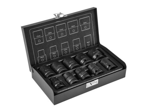 Neo Tools - Nasadki udarowe 1/2", 10-24 mm, zestaw 10 szt. - 12-101