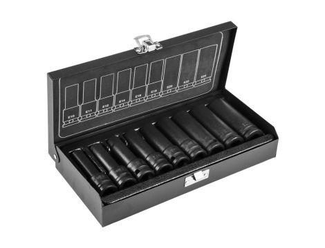 Neo Tools - Nasadki udarowe 1/2", E10-E24, zestaw 9 szt., CrMo - 12-110