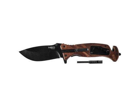 Neo Tools - Nóż survivalowy składany  22 cm, 6 w 1 - 63-107