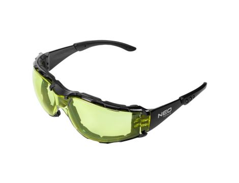 Neo Tools - Okulary ochronne z wkładką piankową, żółte soczewki, klasa odporności FT - 97-521