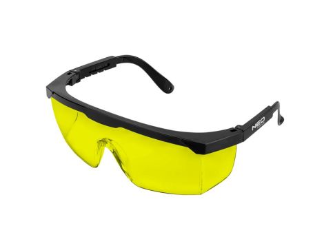 Neo Tools - Okulary ochronne, żółte soczewki, regulowane zauszniki - 97-506