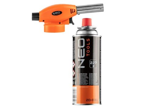 Neo Tools - Palnik gazowy nakręcany + nabój z gazem butan, 227g - 20-041