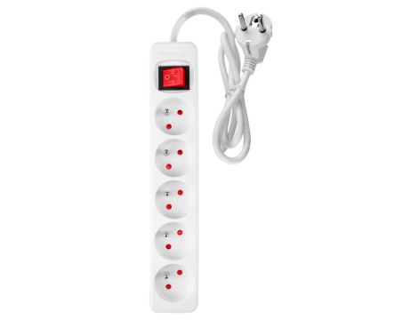 Neo Tools - Przedłużacz listwowy 1.5m, 3x1.5mm2, 5G, biały, ON/OFF - 90-177