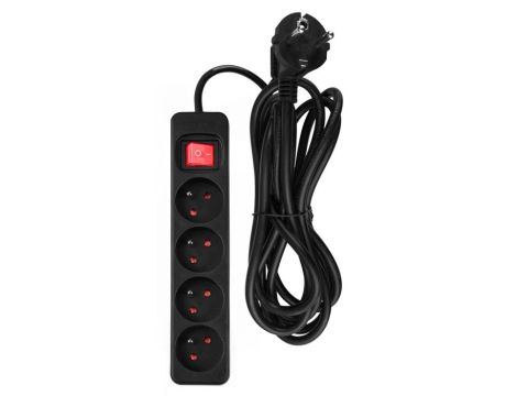 Neo Tools - Przedłużacz listwowy 3m, 3x1.5mm2, 4G, czarny, ON/OFF - 90-185