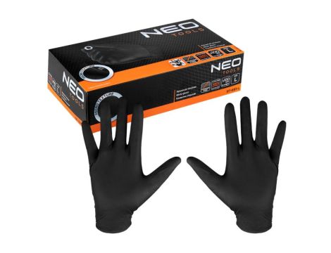 Neo Tools - Rękawiczki nitrylowe, czarne, 100 sztuk, rozmiar L - 97-691-L