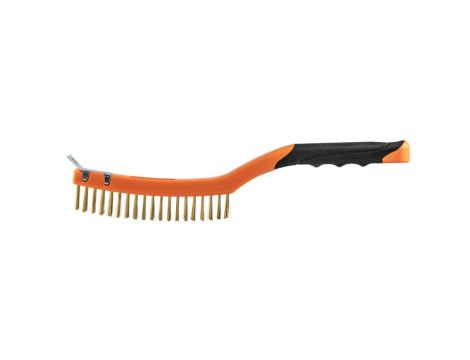 Neo Tools - Szczotka druciana, drut mosiężny, 3x19 rzędów, ze skrobakiem - 39-032