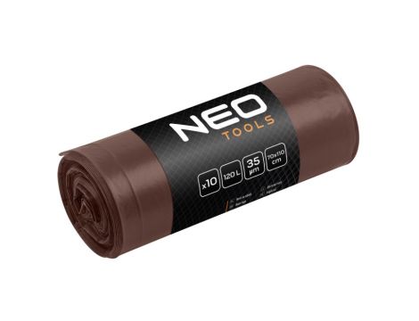 Neo Tools - Worki na odpady 120 L, brązowe, 35 mic, 10 szt. - 15-994 op=4 szt