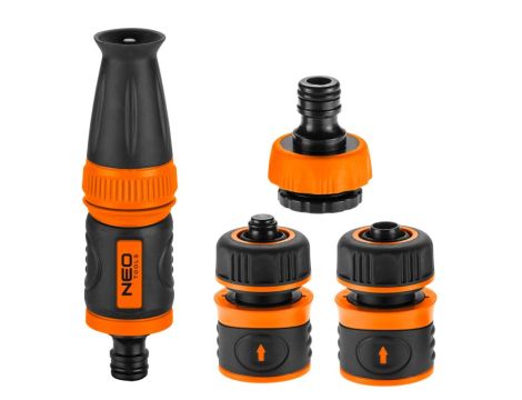 Neo Tools - Zestaw 1/2" ze zraszaczem prostym, złaczkami i przyłaczem do kranu - 15-710
