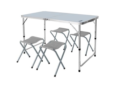 Neo Tools - Zestaw biwakowy stół i 4 krzesła, składany w walizkę - 63-159
