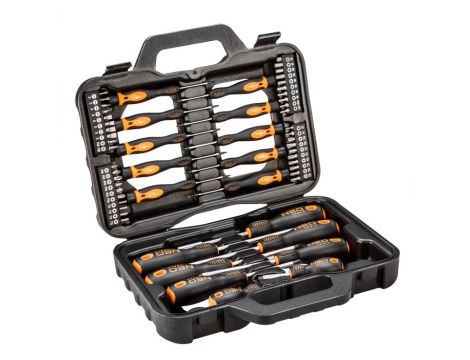 Neo Tools - Zestaw wkrętaków i końcówek wkrętakowych, 58 szt. - 04-211