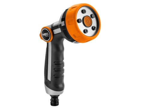 Neo Tools - Zraszacz wielofunkcyjny, 5 funkcji, z płynną regulacją, metalowa tarcza - 15-708