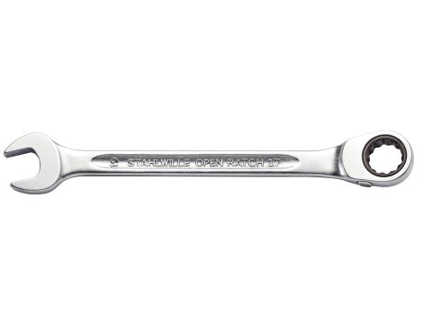 STAHLWILLE - OPEN RATCH 17 8 15° Klucz płasko-oczkowy z grzechotką OPEN RATCH Rozm. 8 mm Dł.144mm - 41170808