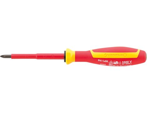 STAHLWILLE - DRALL⁺ 4665 VDE PH1 Wkrętak krzyżakowy VDE PH DRALL+ Str. PH1 Dł.80mm - 46653001