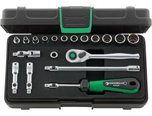 STAHLWILLE - 40aD/12/7QR SG 1/4 Komplet kluczy nasadowych 40aD/12/7QR SG 19 szt. - 96015208