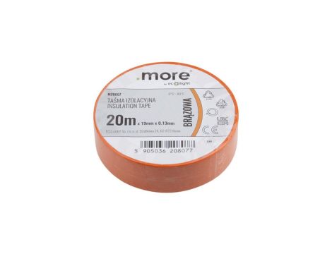 Taśma izolacyjna 19mm x 0,13mm BRĄZOWA 20m 1szt.