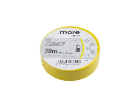 Taśma izolacyjna 19mm x 0,13mm ŻÓŁTA 20m 1szt.