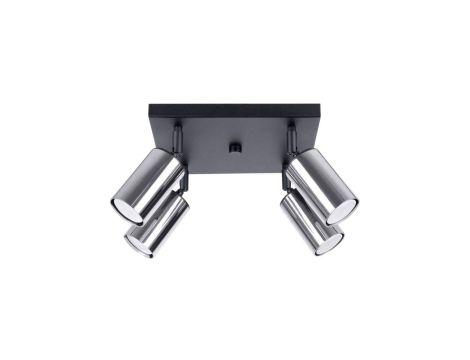 Plafon WINX 4 czarny/chrom