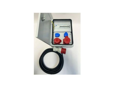 Metalowa rozdzielnica CEE 32A 16A 2x230V z bezpiecznikami HAGER FI z kablem 5m IP54 94H-5