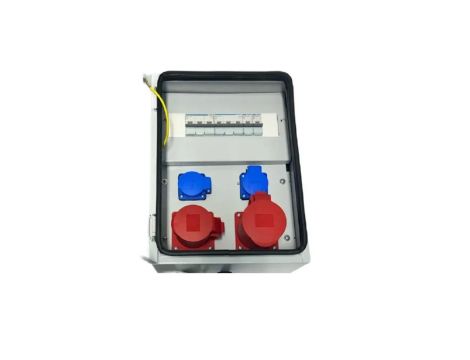 Metalowa rozdzielnica ścienna z bezpiecznikami HAGER IP54 CEE 32A 16A 2X230V 94H-3