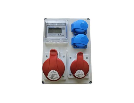 Rozdzielnica elektryczna CEE 32A 16A 2x230V z licznikiem prądu LCD 98H-1