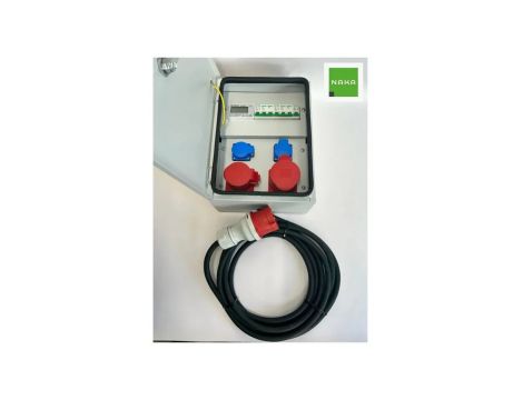 Metalowa rozdzielnica ścienna CEE 32A 16A 2x230V z kablem miernika mocy 5m IP54 94V-6