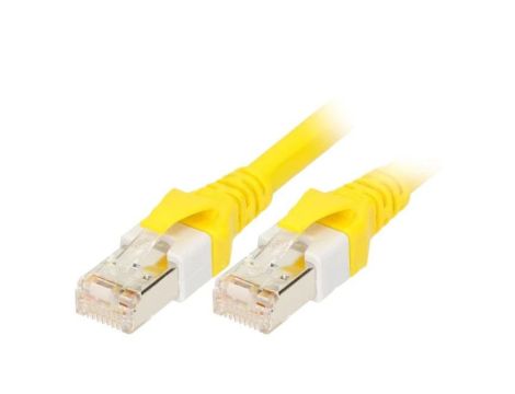 Patch cord SF/UTP 5e linka Cu LSZH,PUR żółty 0,3m 26AWG 09474747002