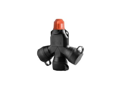 Rozgałęziacz potrójny RED RO1 z dławikiem 16A/250V IP54 kołnierze gumowe czarny XF188G