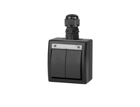 AQUANT 2K łącznik natynkowy świecznikowy IP65 antracytowy 5002-67