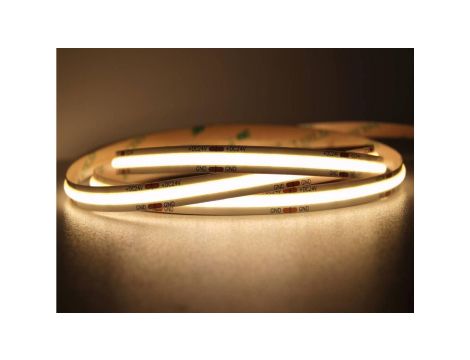 UQS-COB-12W-WW-12V-5m Profesjonalna taśma LED typu COB, 12W 480 chips/m, CRI 90, 12V, biala ciepla, 3000K, IP20, 5m