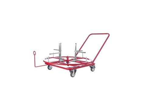 Rozwijak mobilny do rur ogrzewania podłogowego PERT PEX (400m) i peszli karbowanych poziomy na wózku fi: 90cm