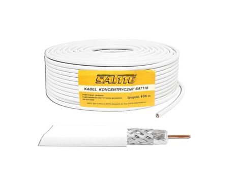 Przewód koncentryczny antenowy RG-6 Pro 1,16Cu SAT116 100m